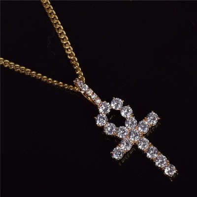 Ankh Cross Pendant Gold Color Hip Hop Jewelry Gold Silver Rose
